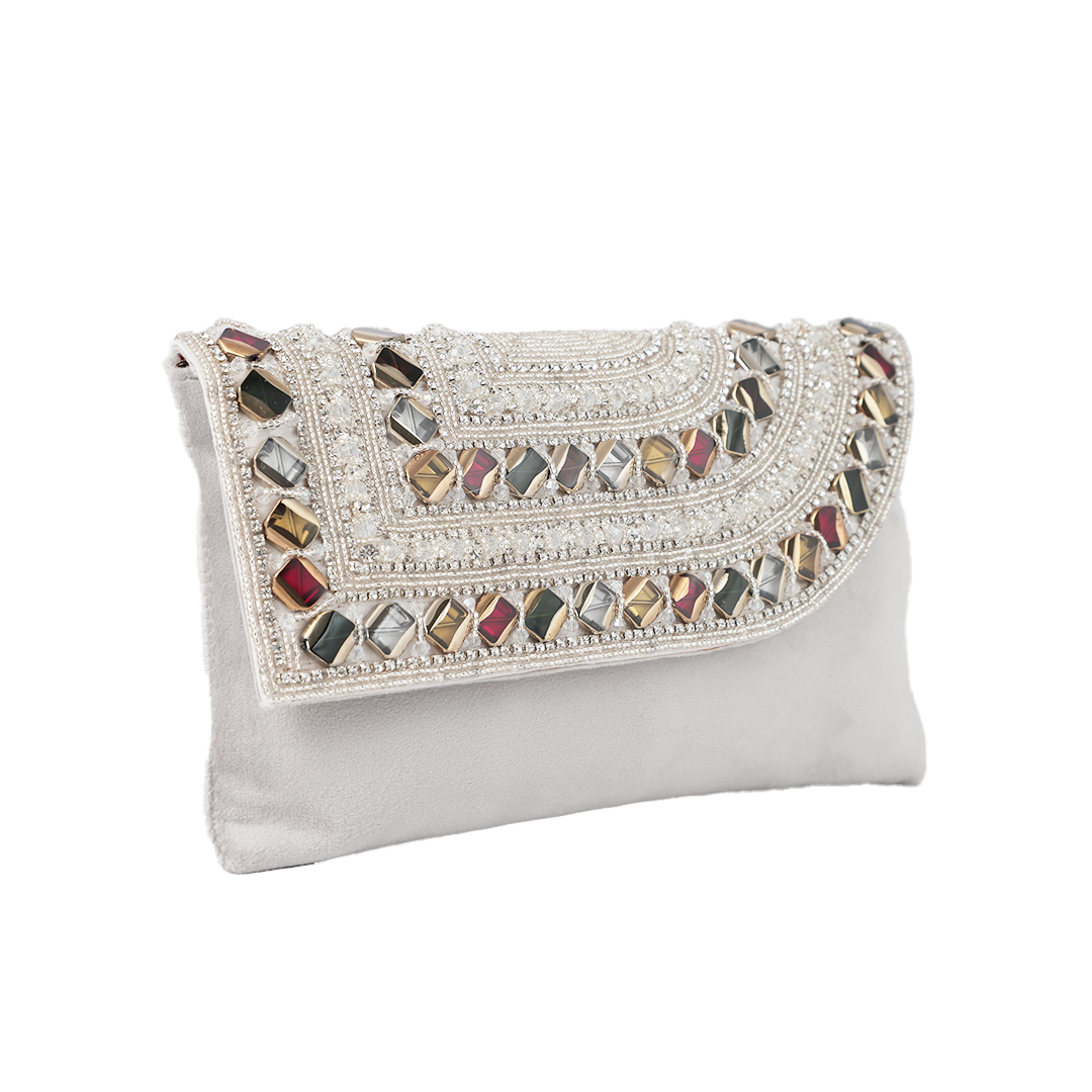 Ladies White hand Pouch