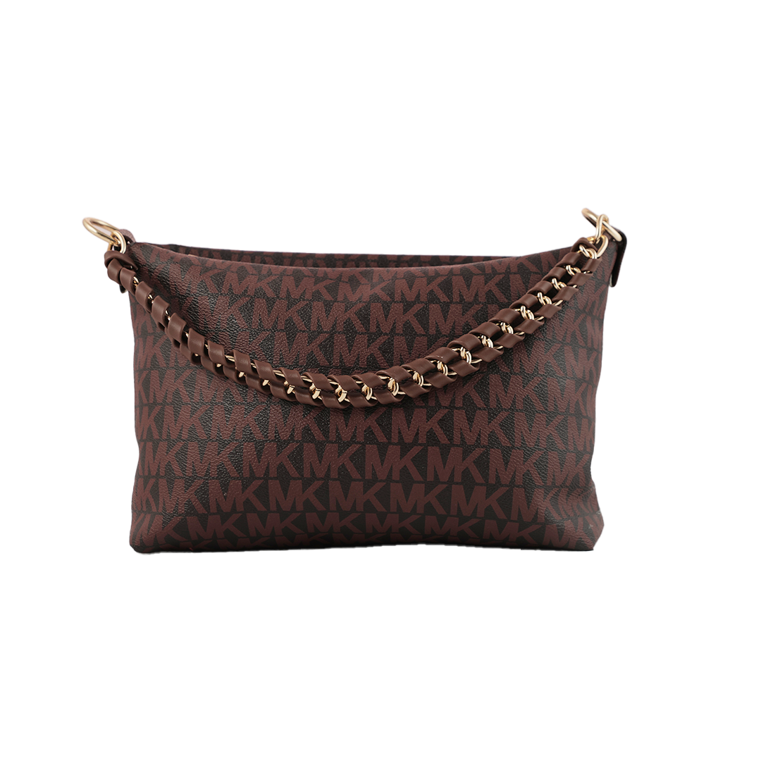 Dark Brown handbag with small chain for ladies