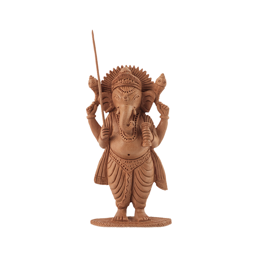 Wooden Ganeshji 9 inch